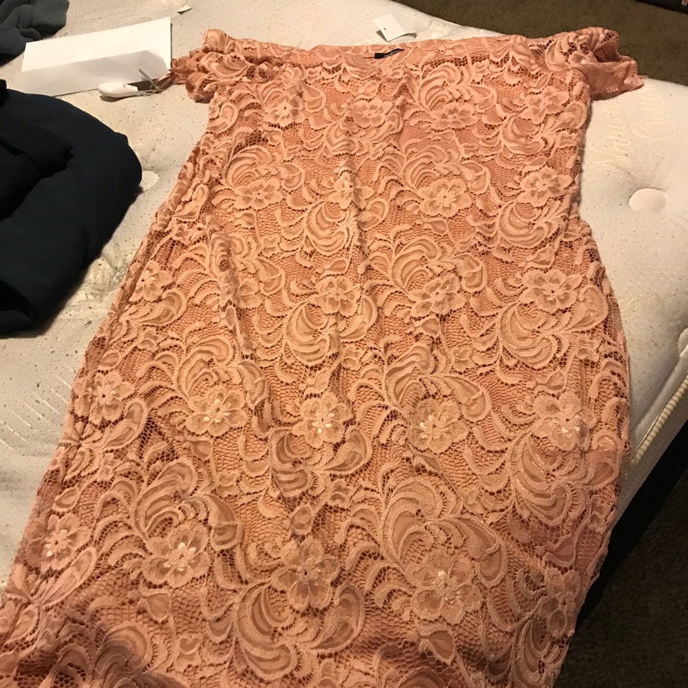 Lace off the shoulder dress